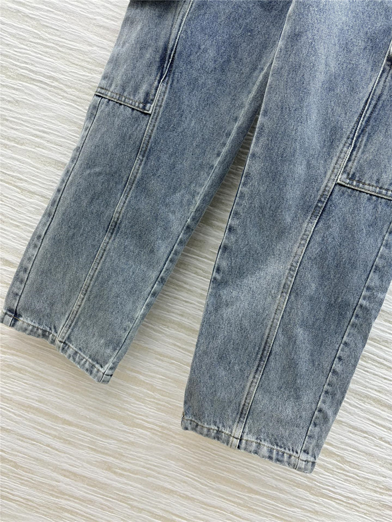 M1um1u high waist denim trousers