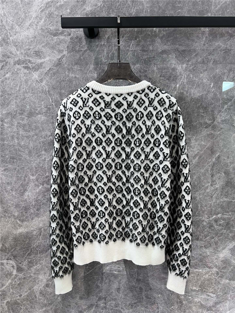 LV Monogram Brushed Knit Cardigan White/Black