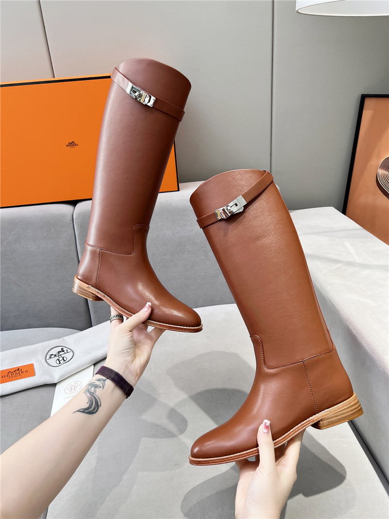 H**me5 jumping calfskin boot in brown