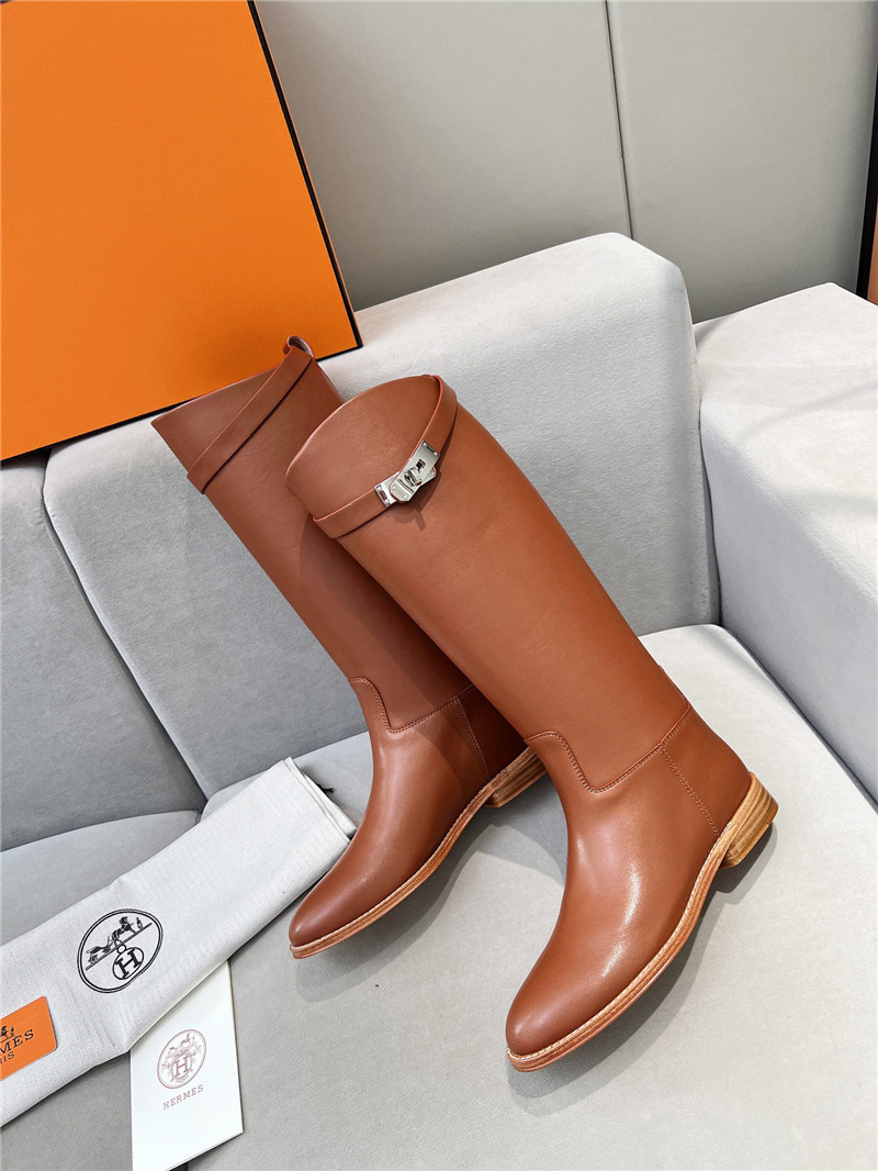 H**me5 jumping calfskin boot in brown