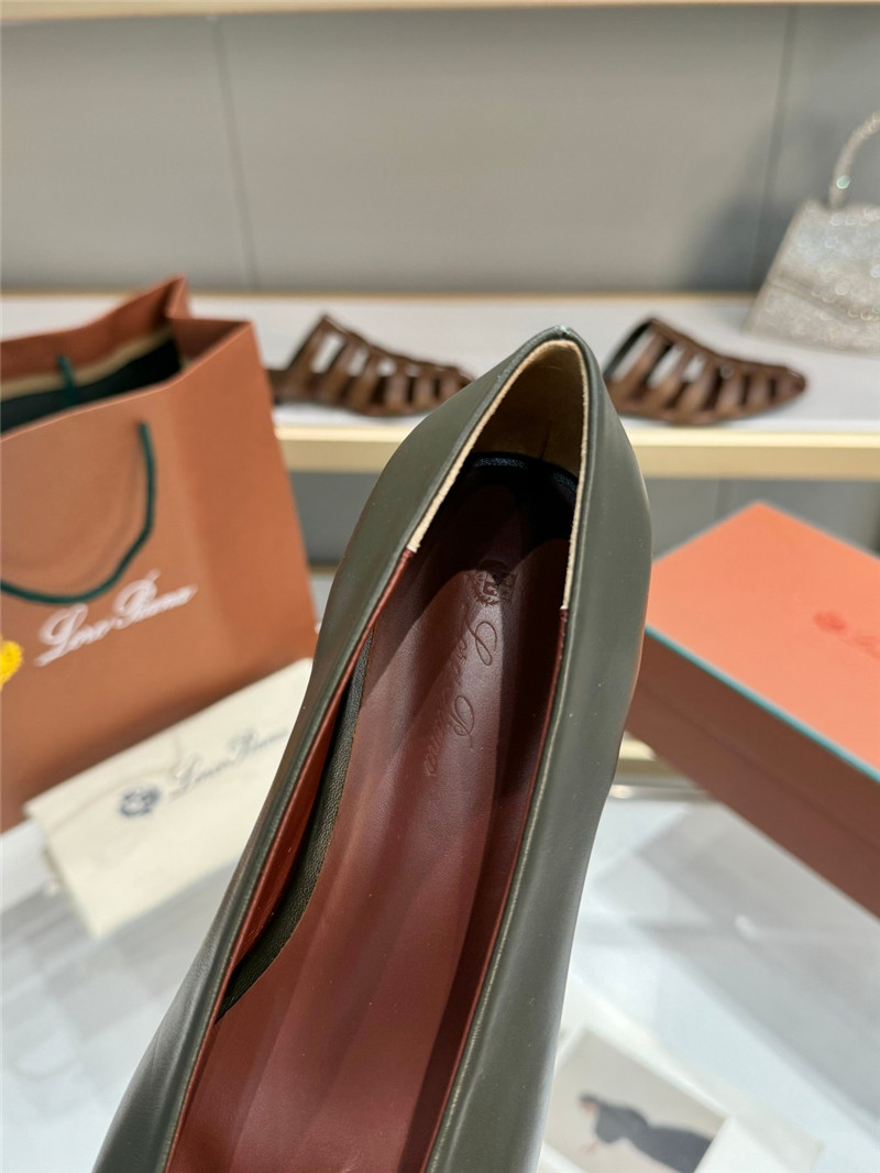 L0r0 P1ana rebecca ballet flats in capers/burnt calfskin