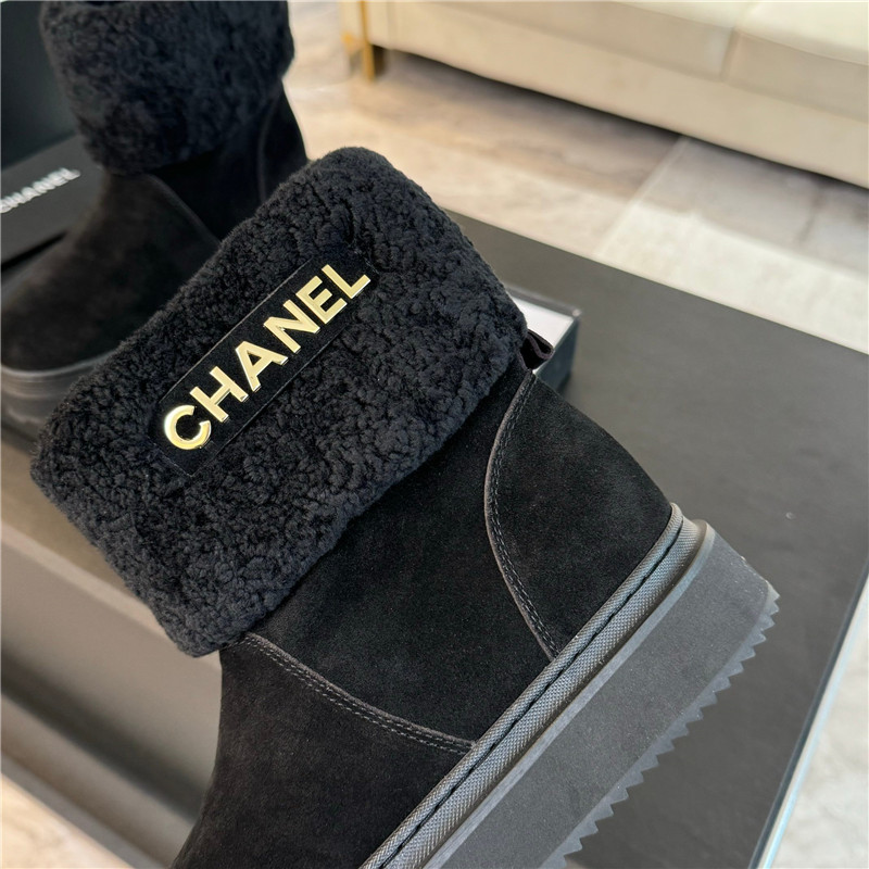 Ch**el black winter suede snow boots