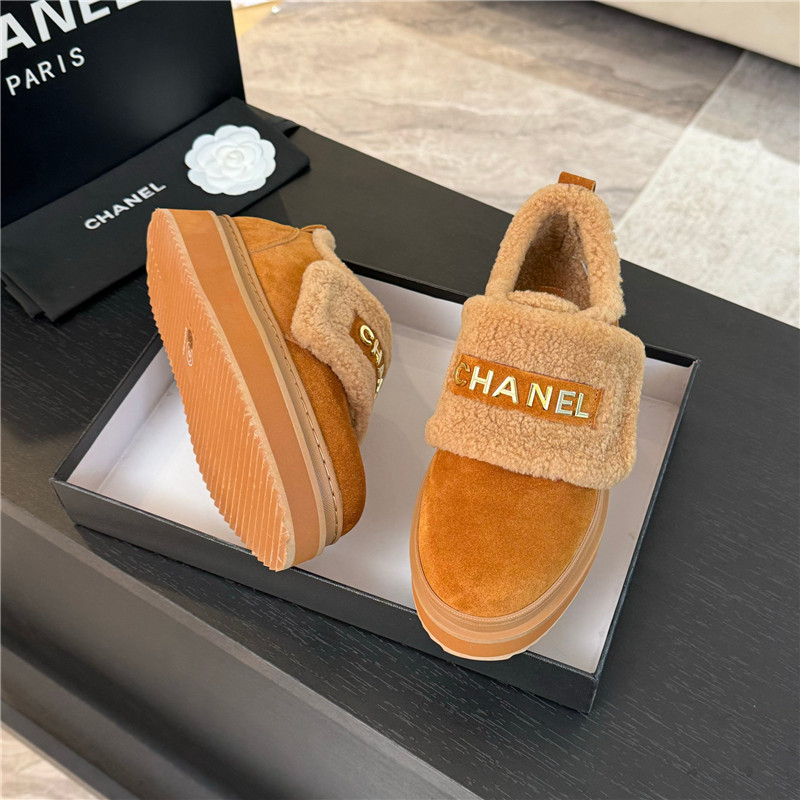 Ch**el winter suede platform wool sneakers