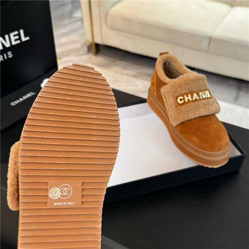 Ch**el winter suede platform wool sneakers