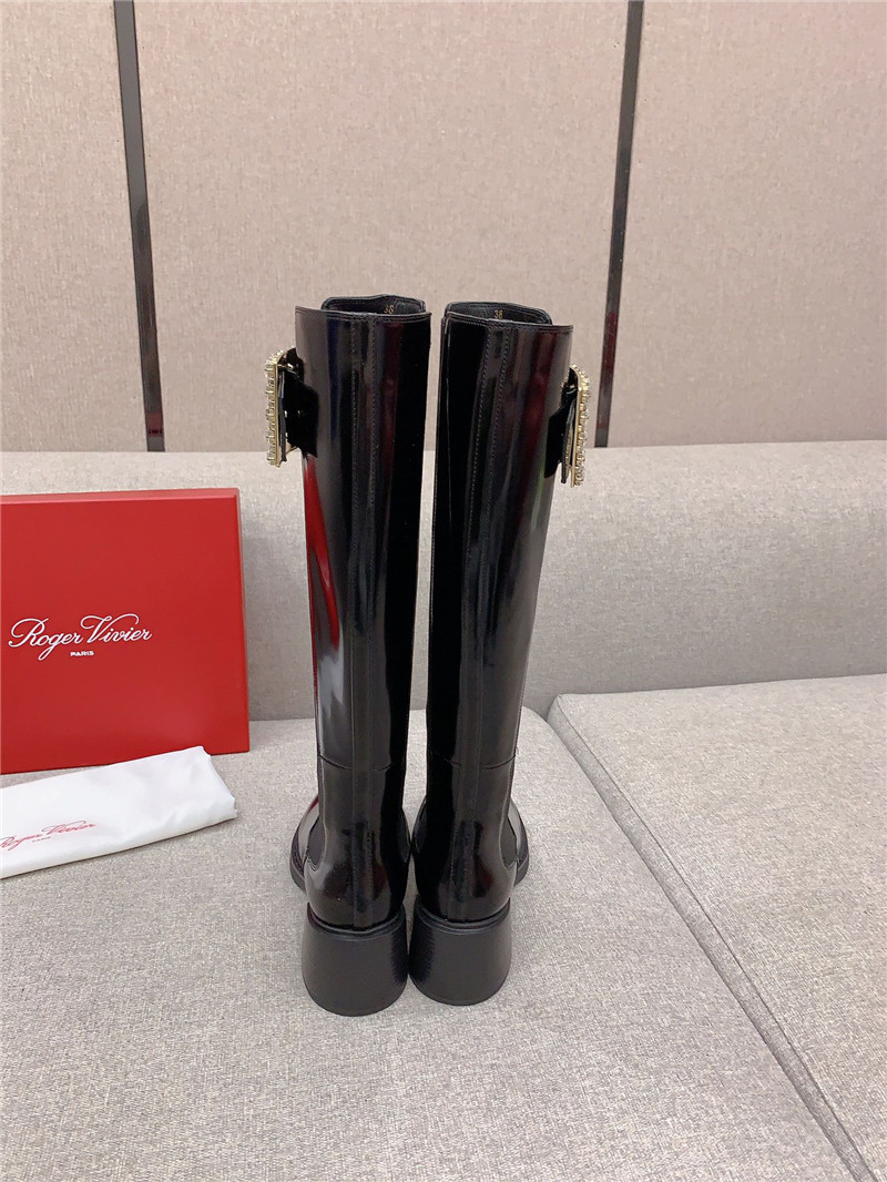 roger u1u1er viv rangers patent leather knee-high boots