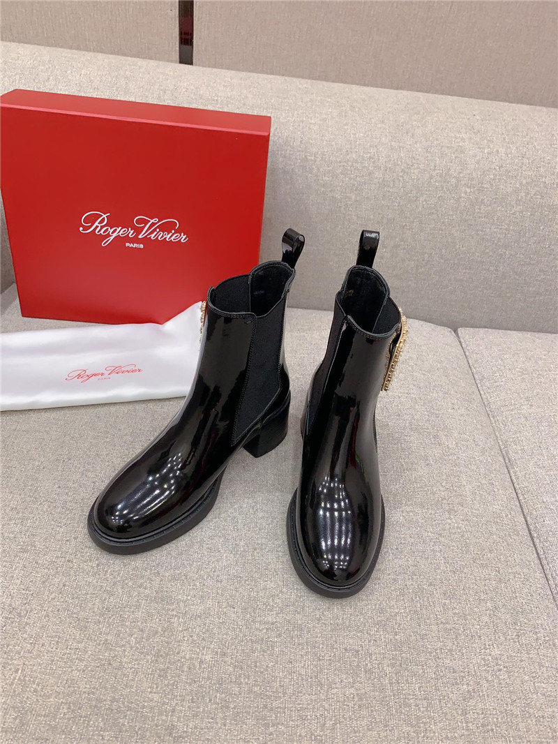 roger u1u1er viv rangers patent-leather ankle boots