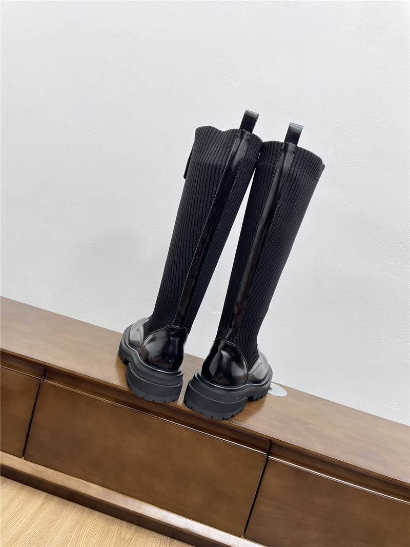 Ch**el lace-up knee-high boots