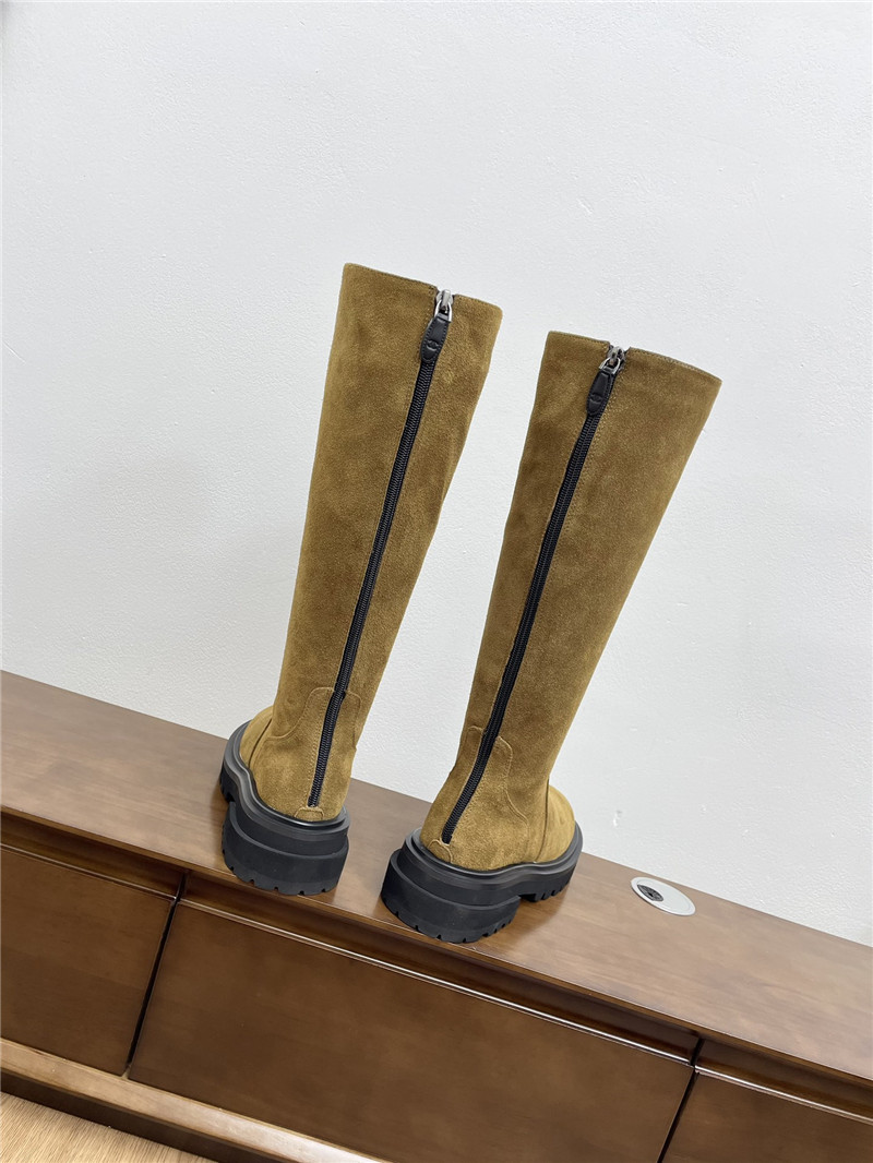 Ch**el suede zippered knee-high boots