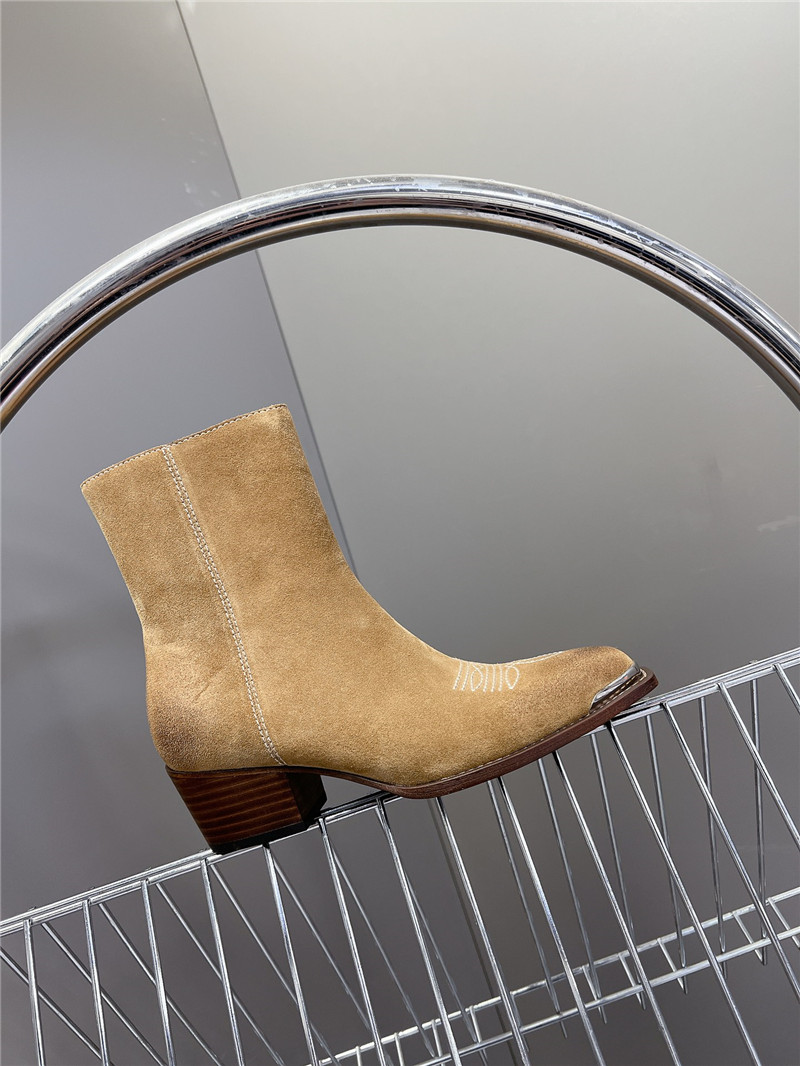 Ce1i*e zipped suede calfskin western boots