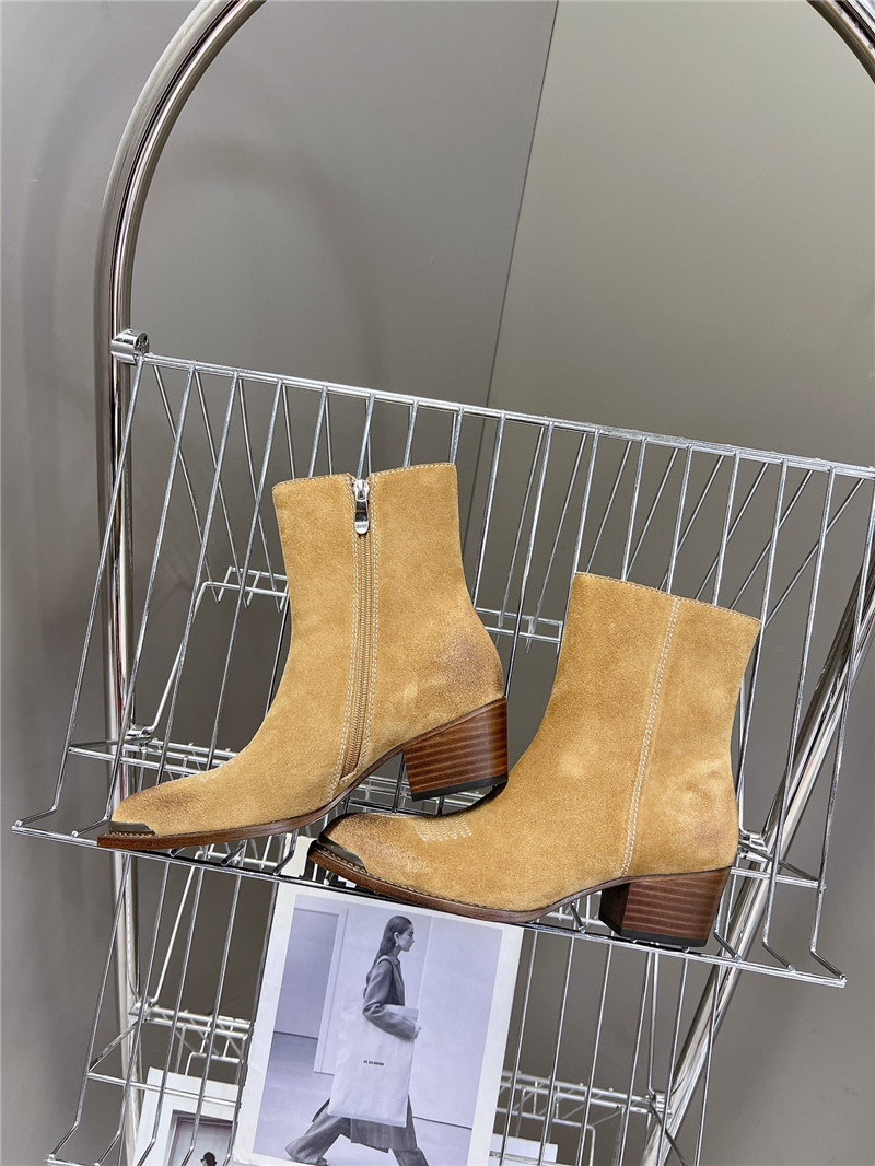 Ce1i*e zipped suede calfskin western boots