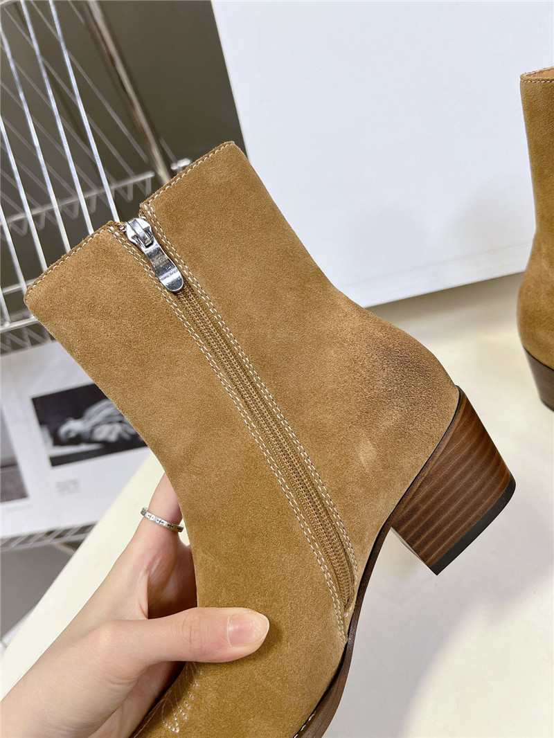 Ce1i*e zipped suede calfskin western boots