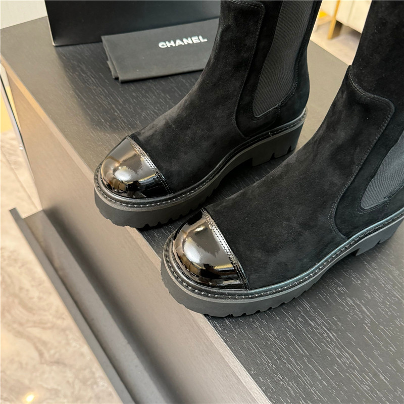 Ch**el knee-high suede leather boots