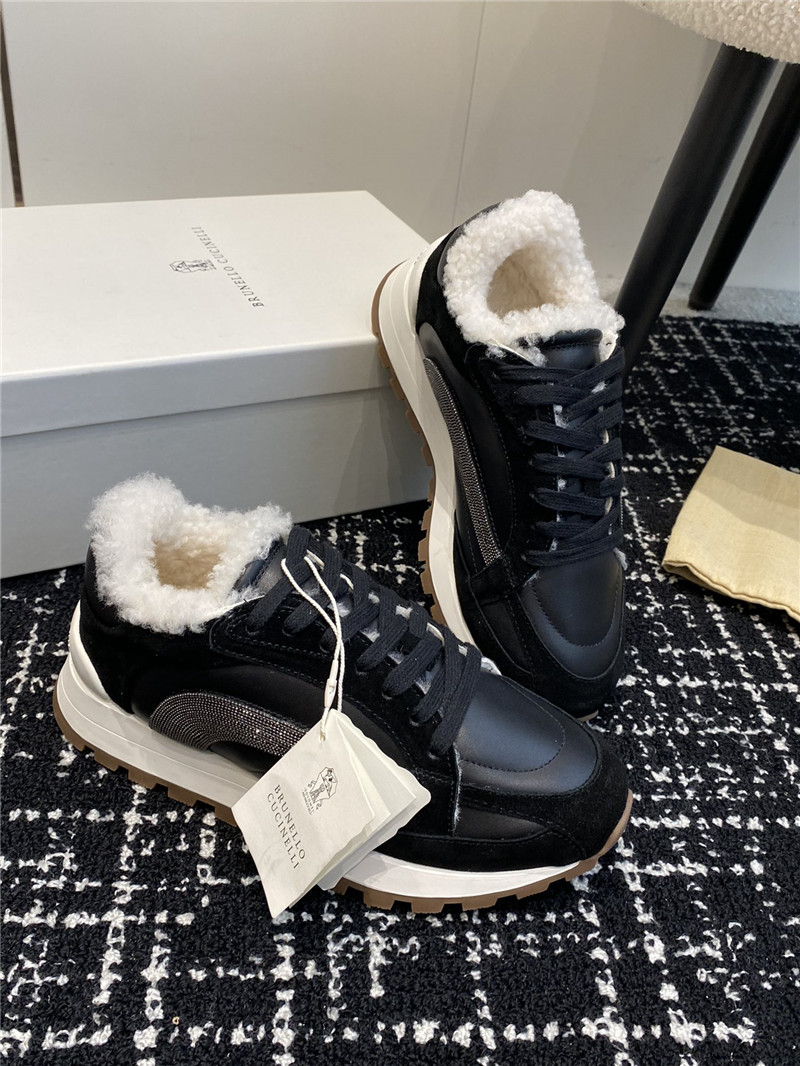 BC Wool Monili Beads Suede Sneakers
