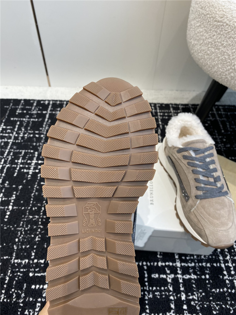 BC Monili Beads Shearling Trimmed Suede Sneakers