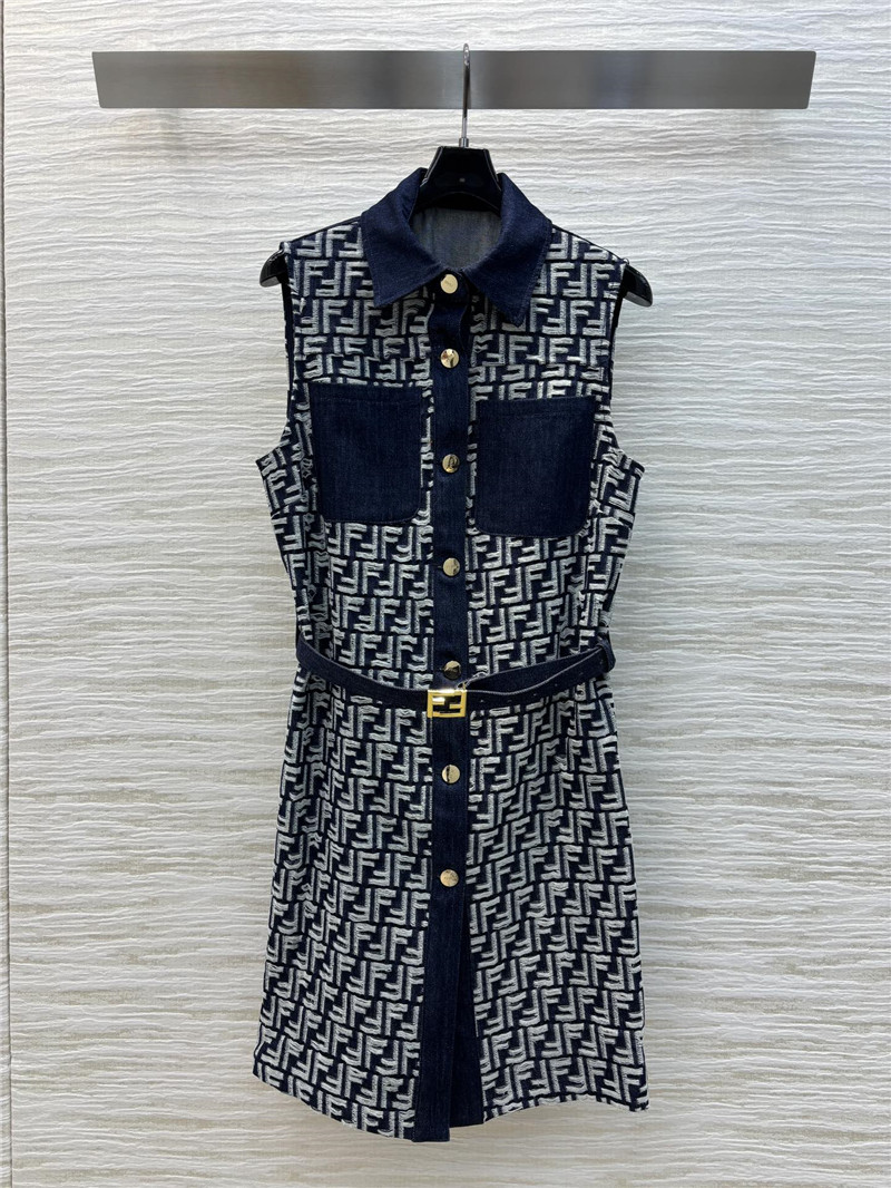 F**di denim vest skirt