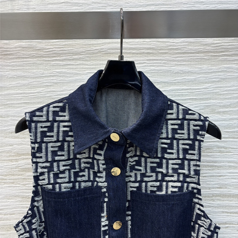 F**di denim vest skirt