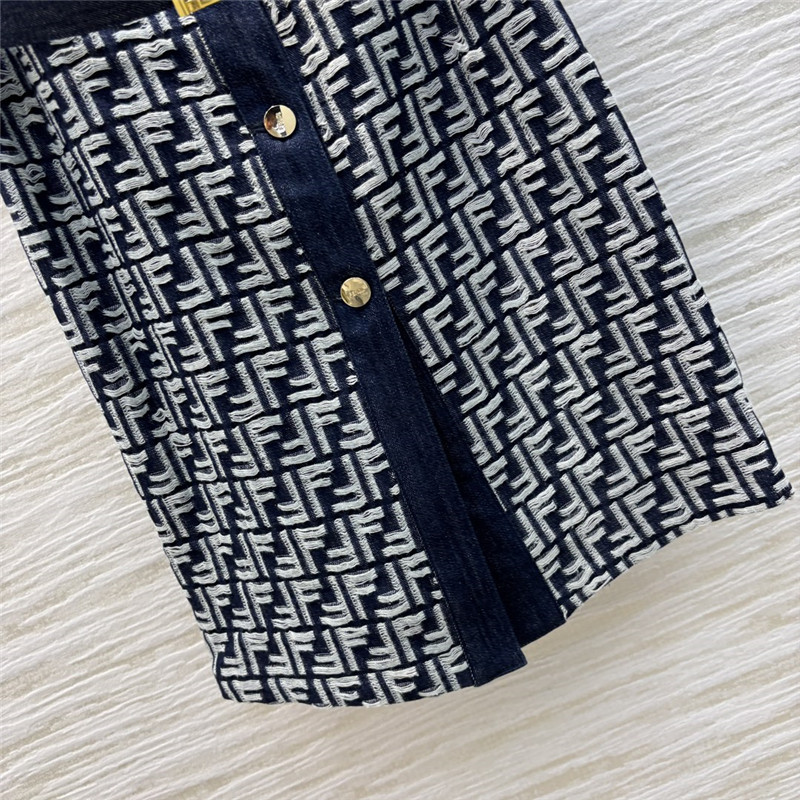 F**di denim vest skirt