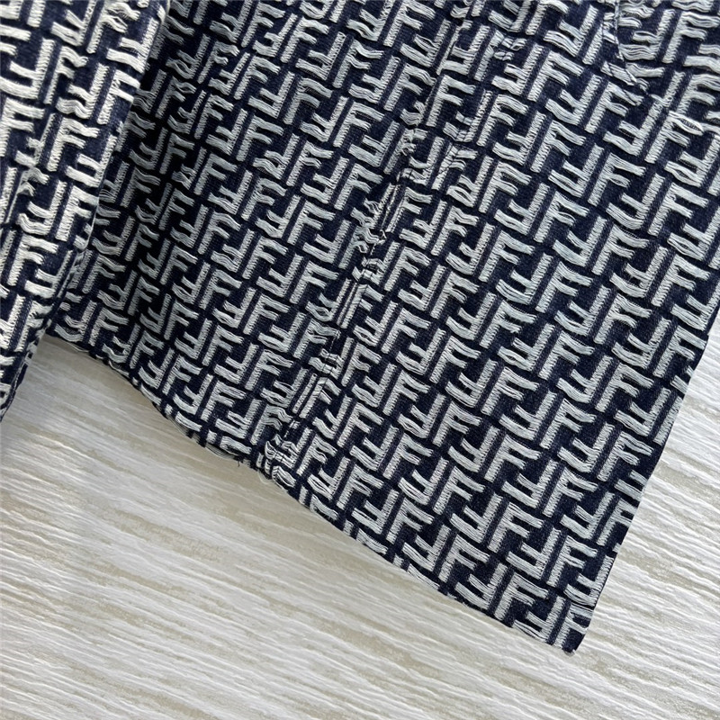 F**di letter jacquard denim suit