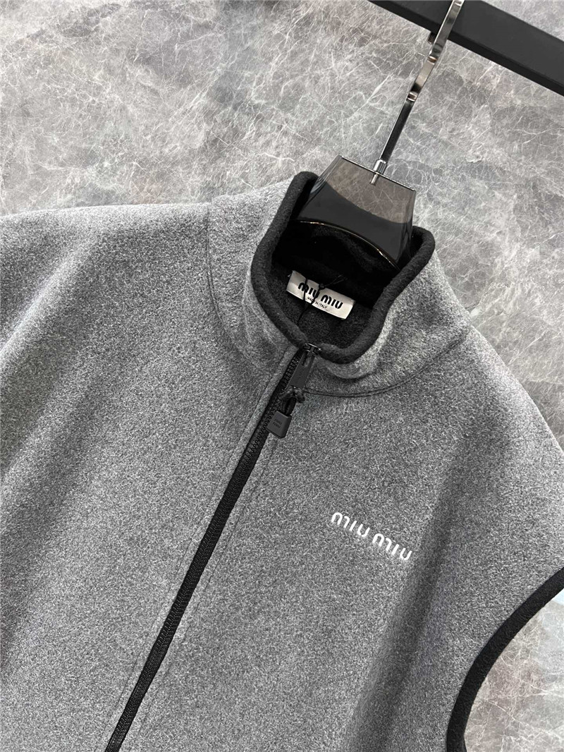 M1um1u stand collar vest coat