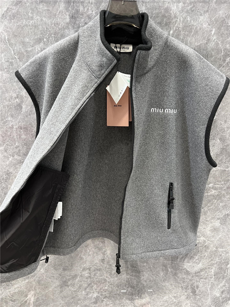 M1um1u stand collar vest coat