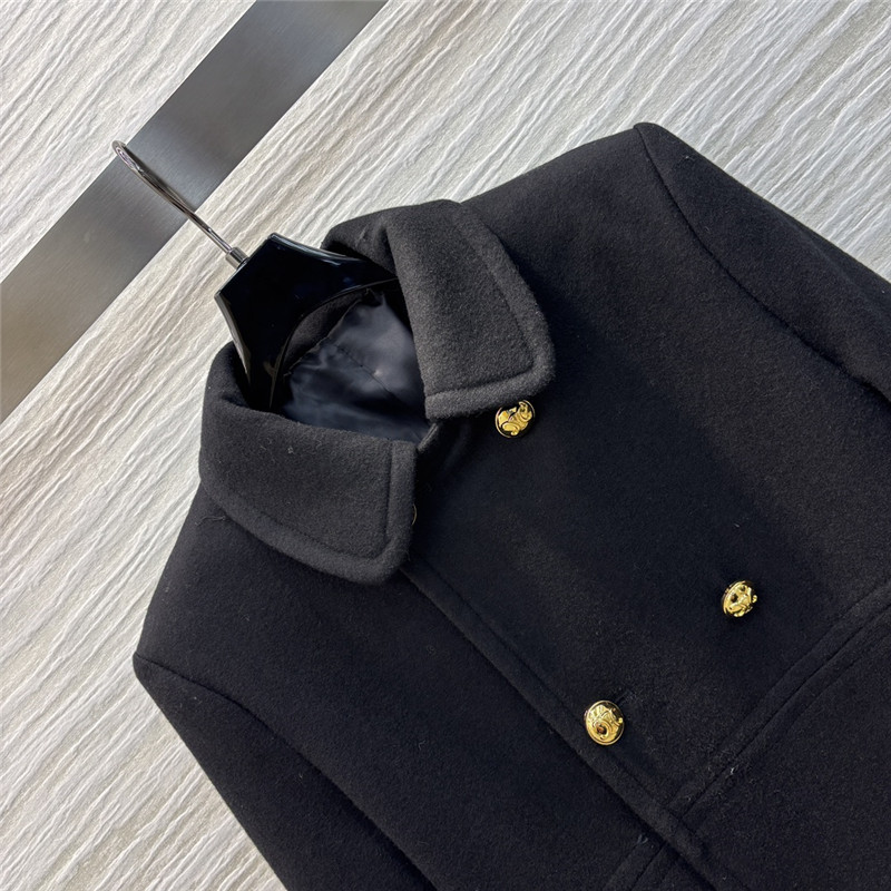 Ce1i*e double breasted wool coat