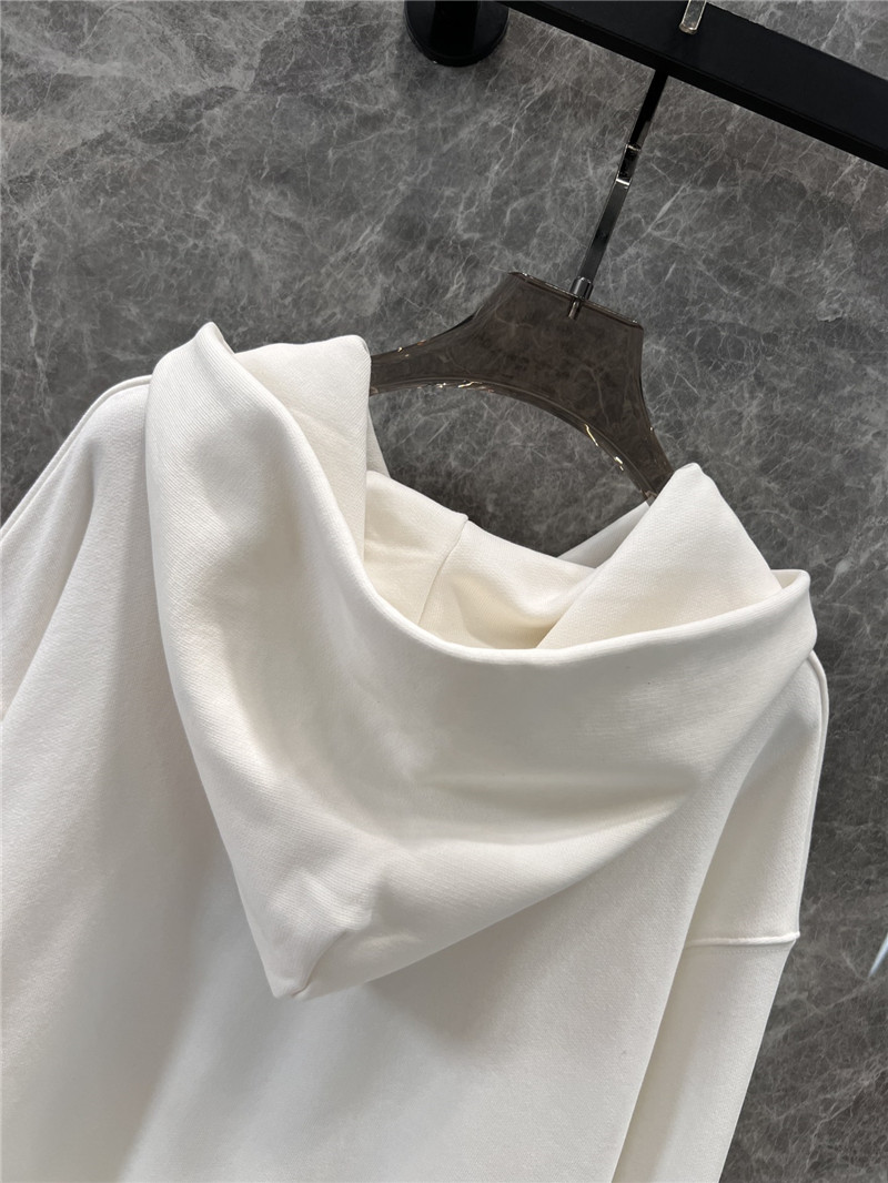 Gvc*1 printed loopback cotton hoodie in white