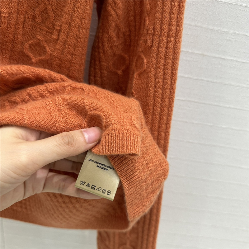H**me5 cable cashmere shirt cardigan orange