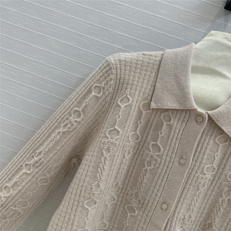 H**me5 cable cashmere shirt cardigan grey