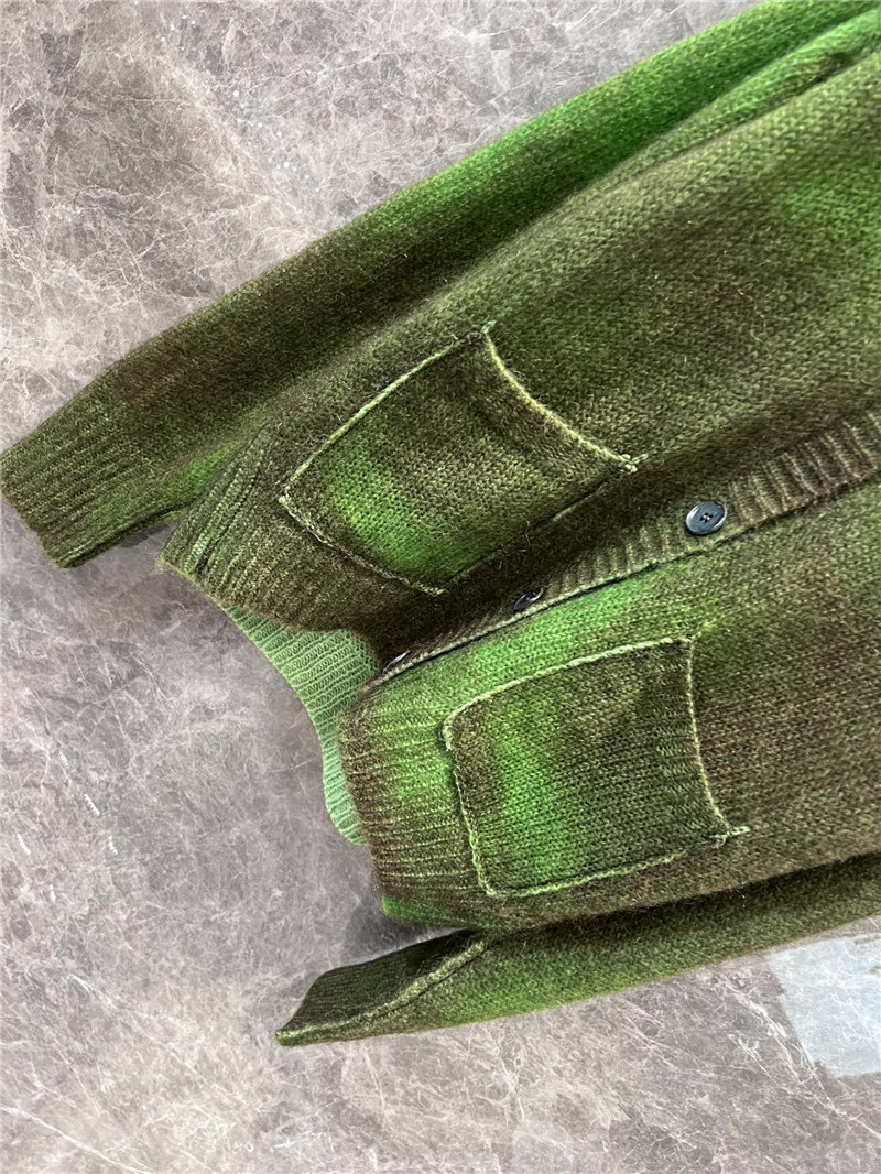 Acne Studios Green Sprayed Cardigan