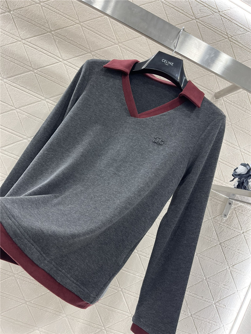 Ce1i*e fake two piece bottoming shirt
