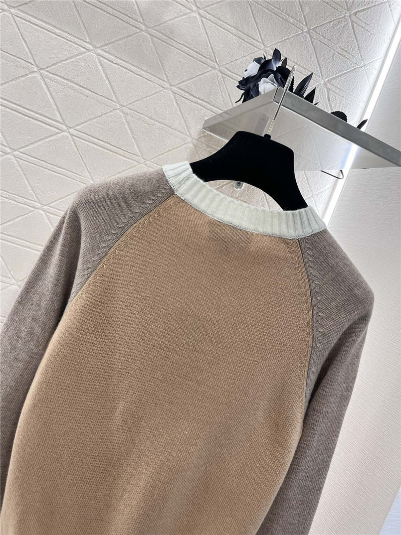 Ch**el two-tone raglan sweater beige and taupe
