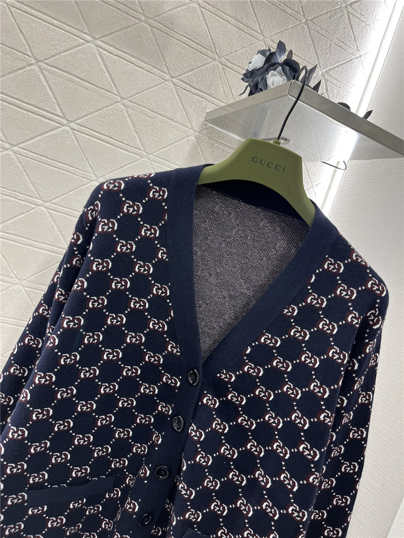 Gvc*1 jacquard cardigan with gg shadow motif