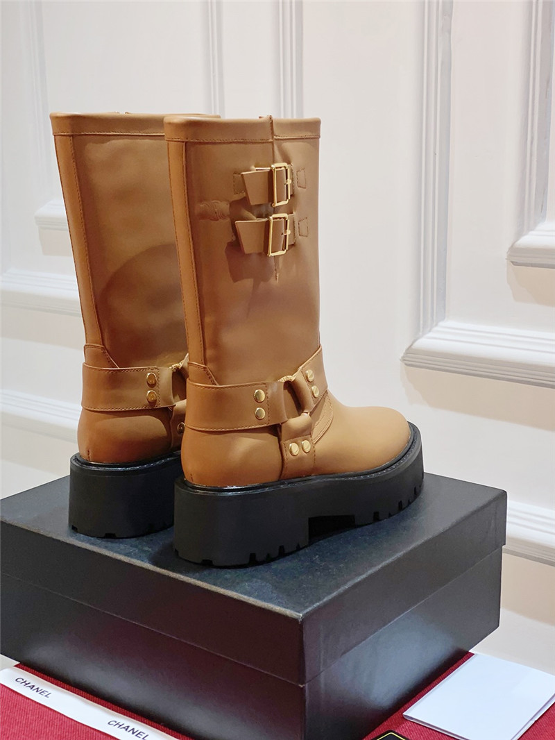 Ce1i*e bulky 45 mid biker boots in brown