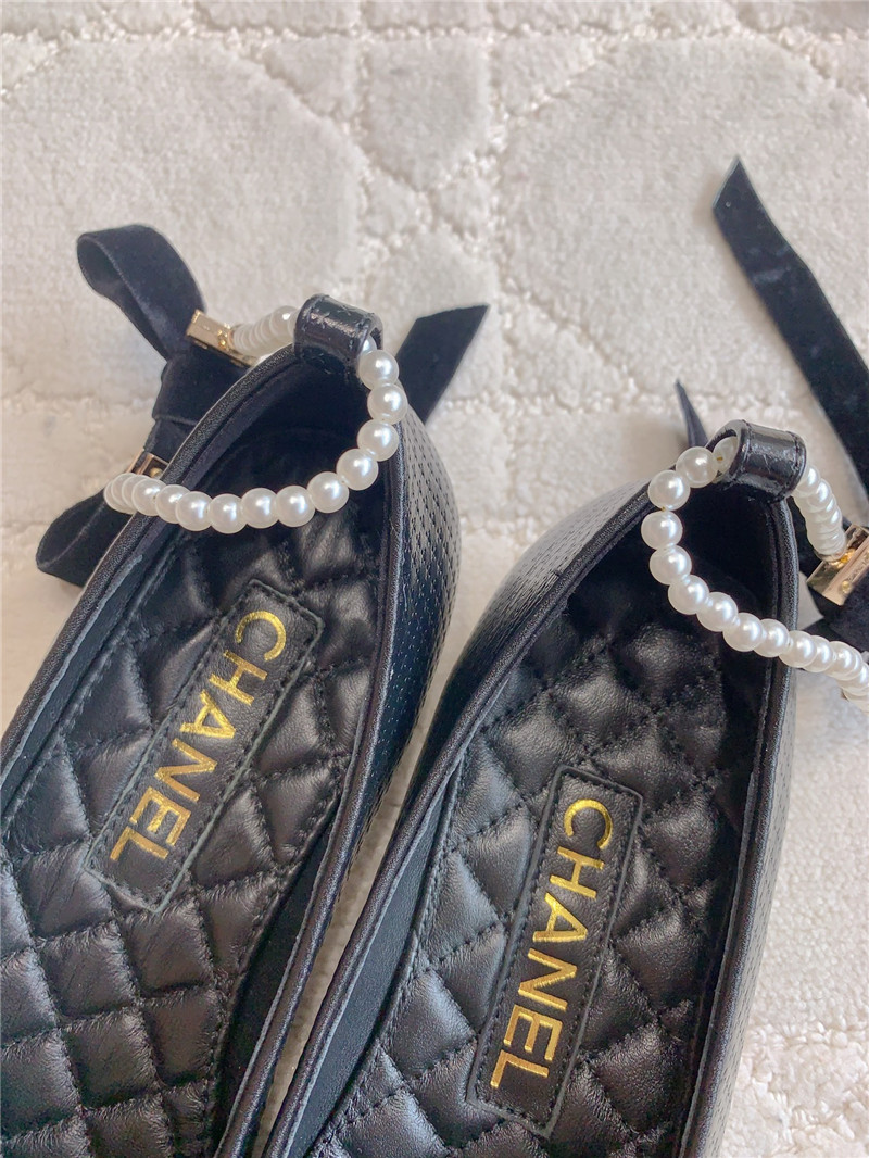 Ch**el mary janes black anklet flats