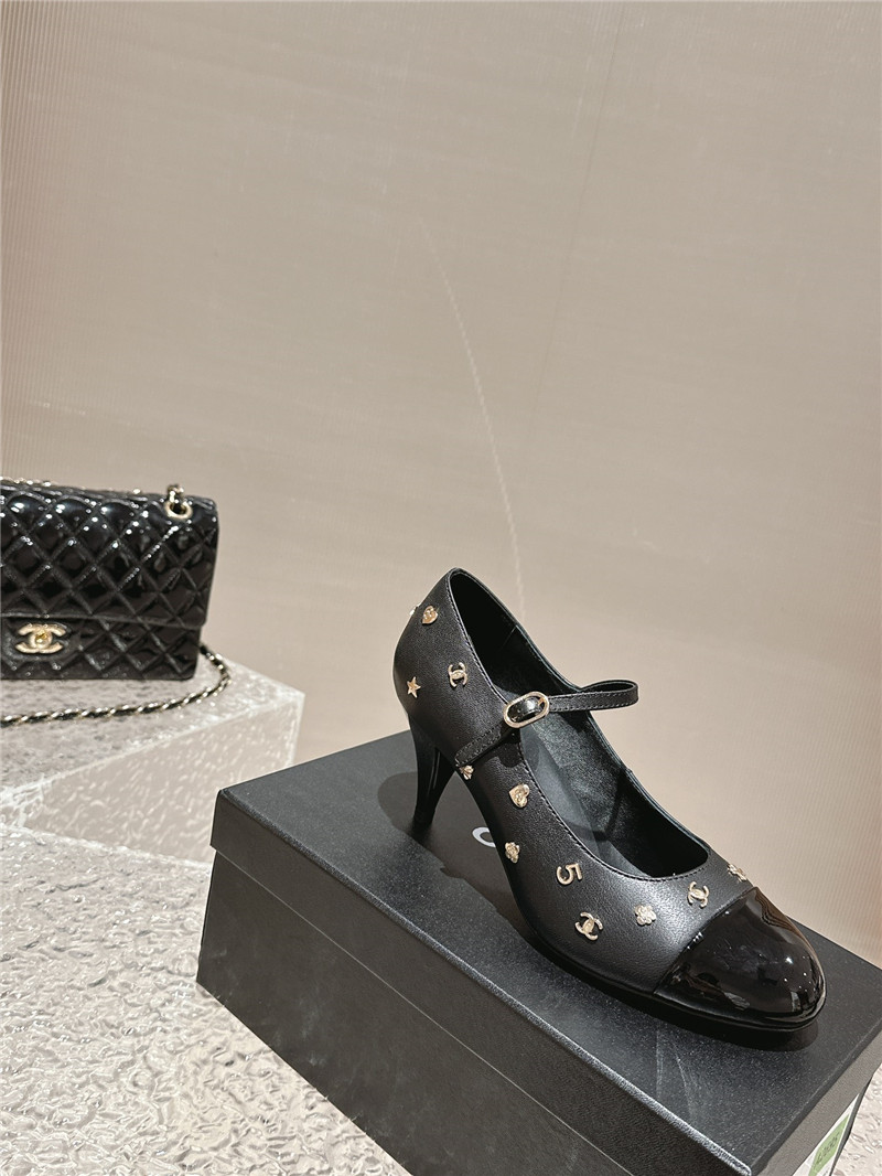 Ch**el embellished mary janes pumps in black leather