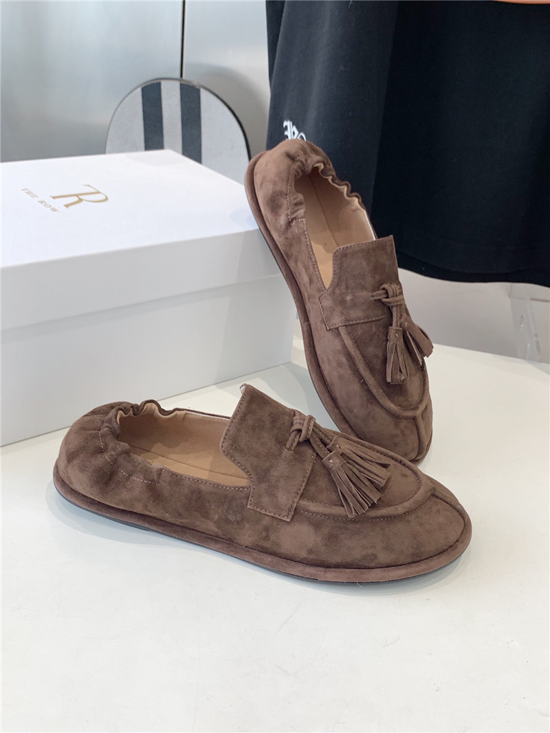 The R0w tassel flat loafers fawn in brush suede