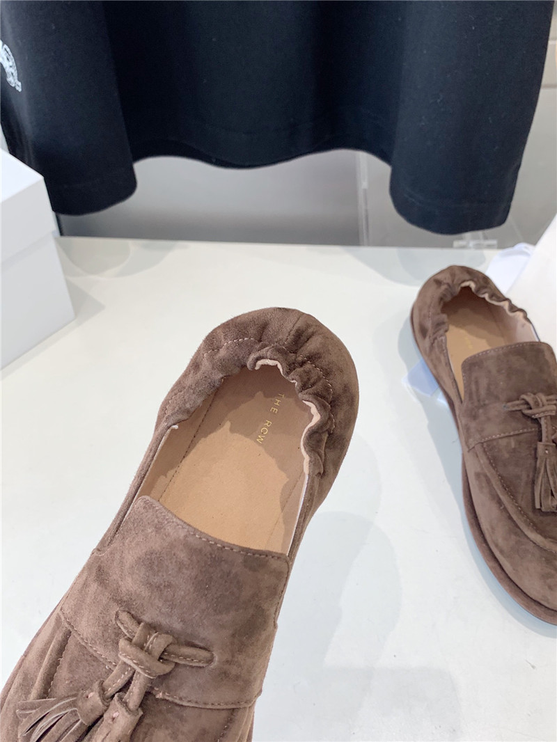 The R0w tassel flat loafers fawn in brush suede