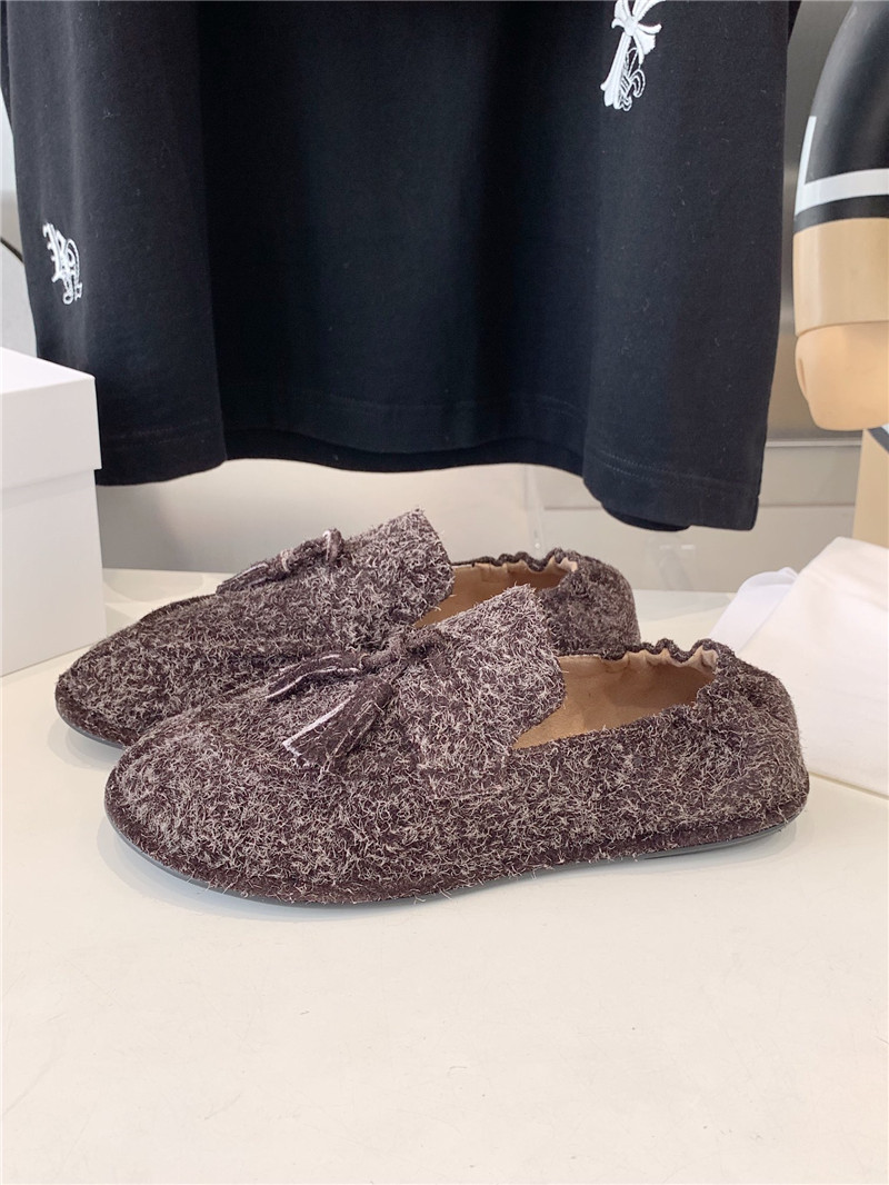 The R0w tassel flat loafers bordeaubergine in brush suede