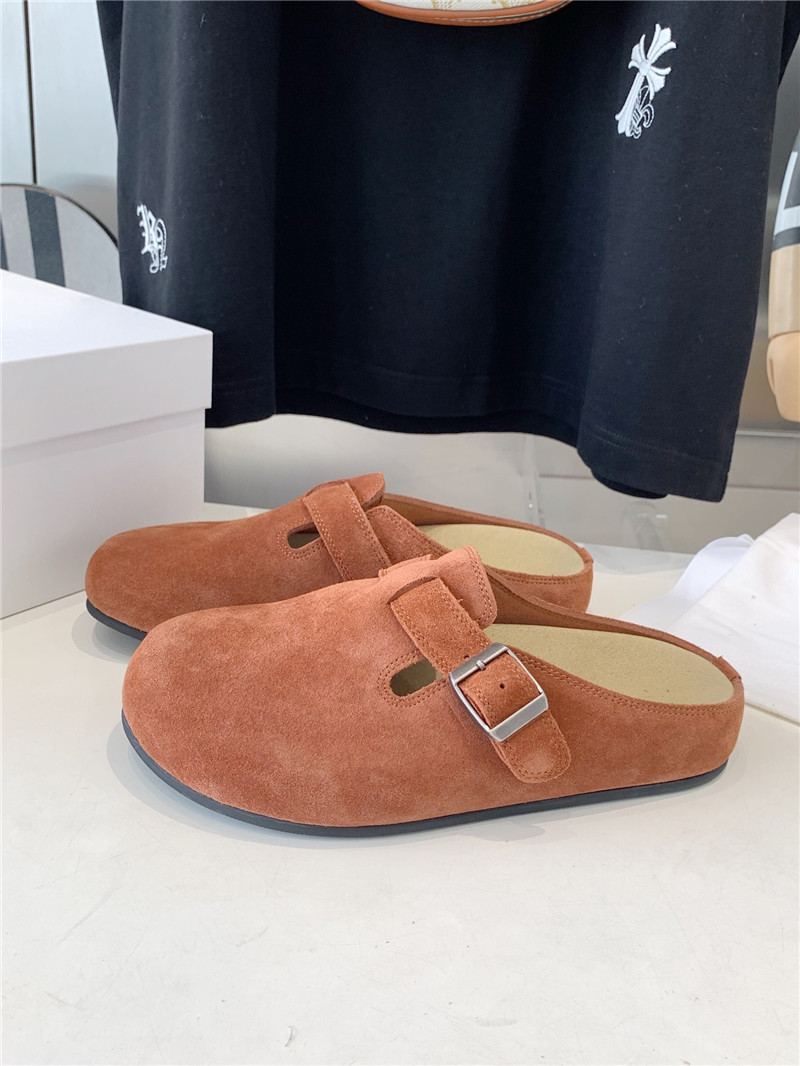 The R0w hugo slide in orange suede