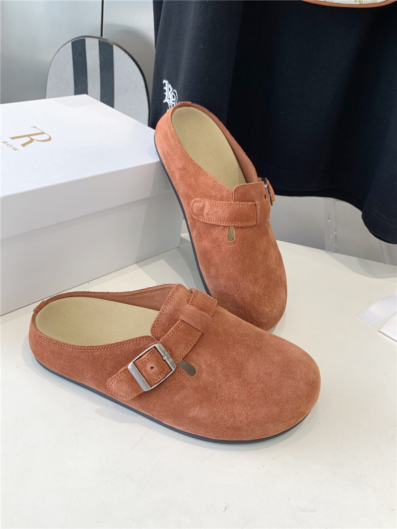 The R0w hugo slide in orange suede