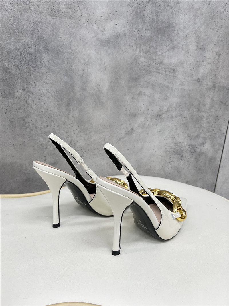 Gvc*1 horsebit slingbacks in white gg leather