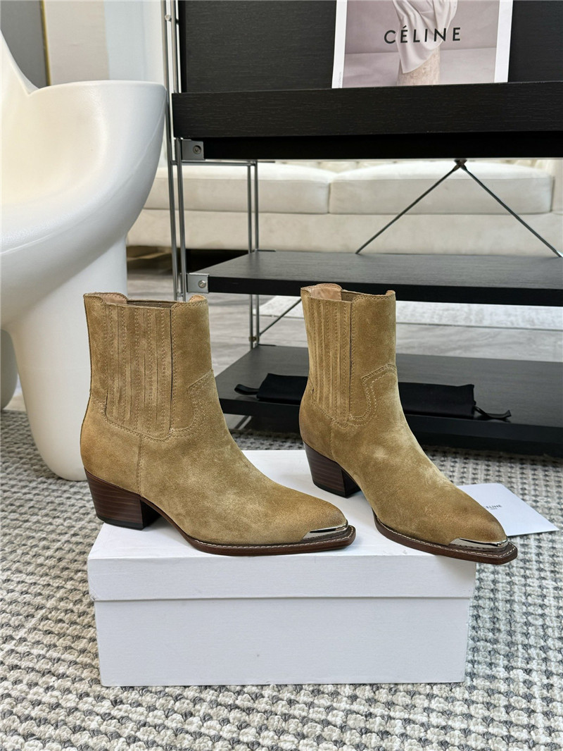 Ce1i*e beige suede chelsea boots for women
