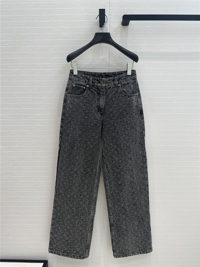 l0vis Vvtt0n lv jacquard denim trousers
