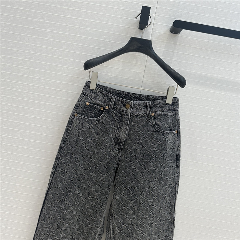 l0vis Vvtt0n lv jacquard denim trousers