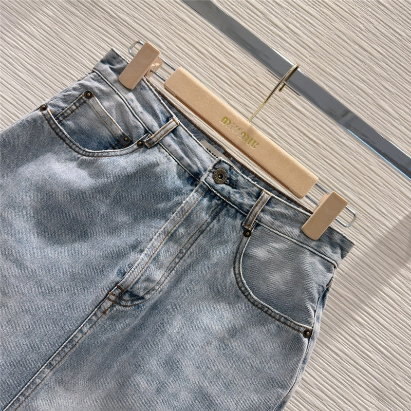 M1um1u denim short skirt