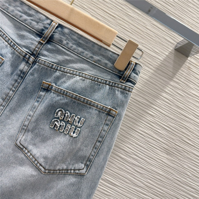 M1um1u denim short skirt