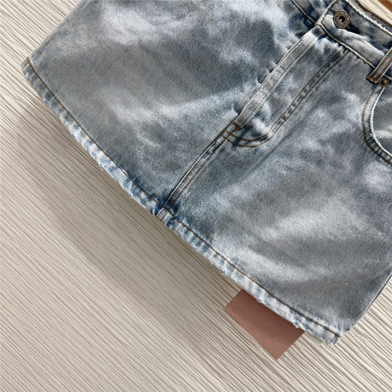 M1um1u denim short skirt