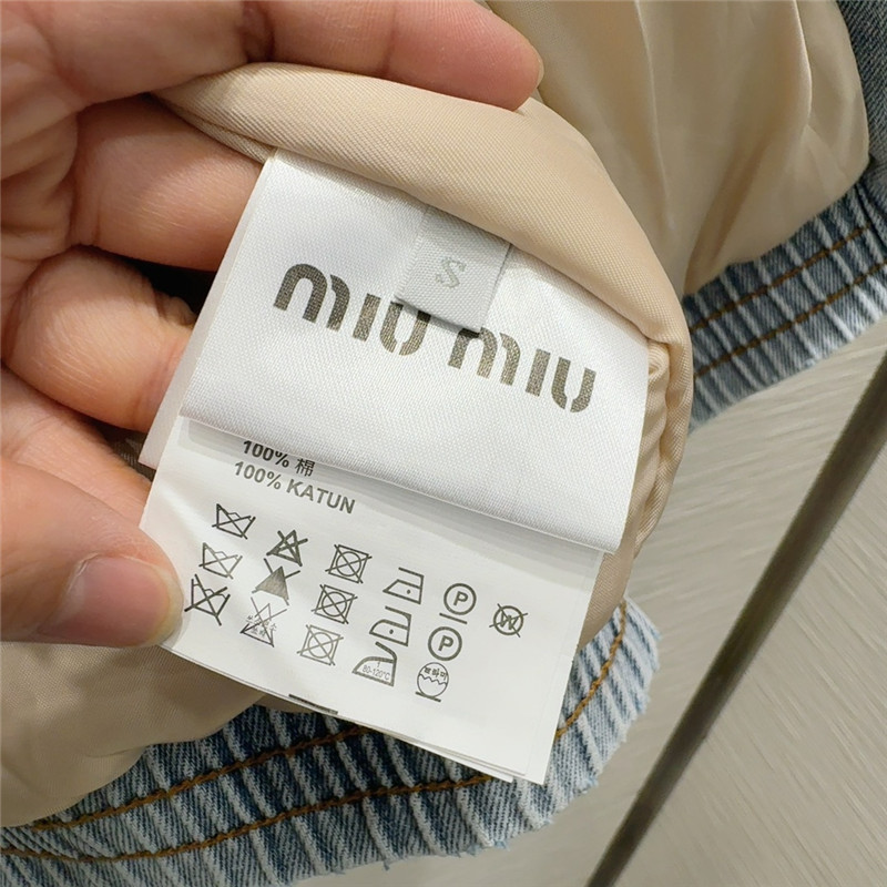 M1um1u denim quilted jacket