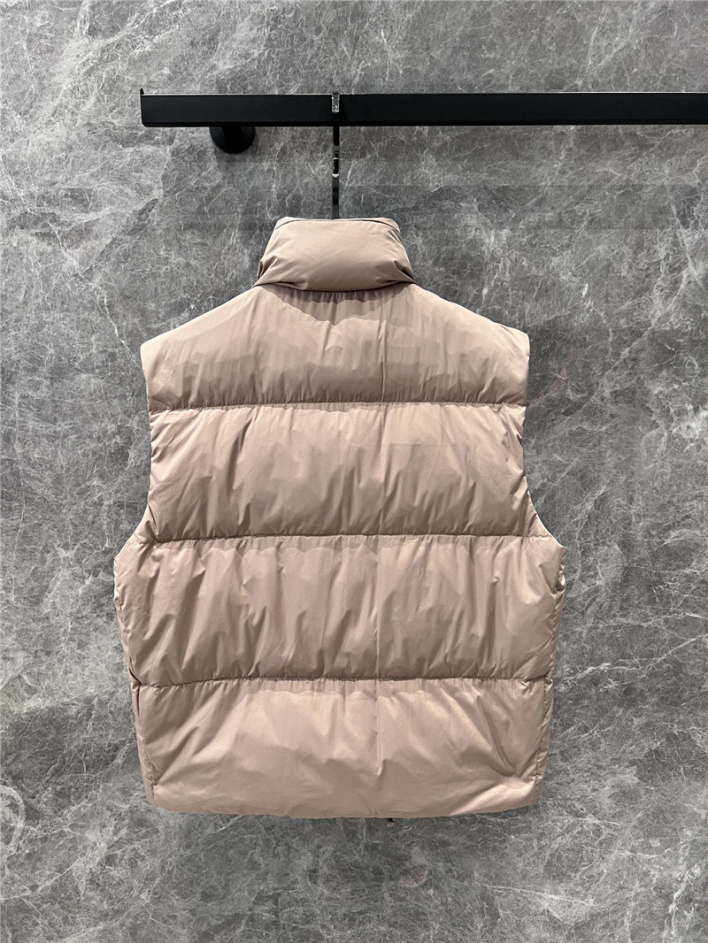 Miu Miu Logo-patch Brown Down Gilet