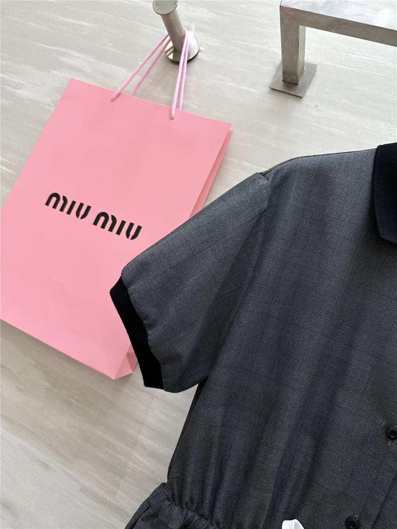M1um1u plaid pleated dress